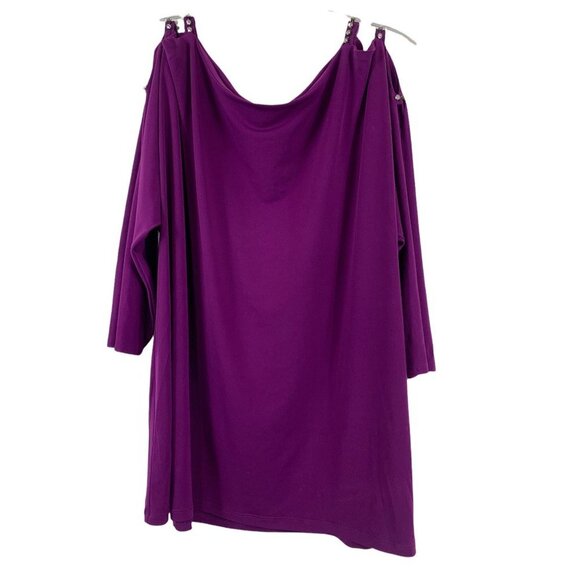 INC International Concept Women's Purple Paradise Blouse - Picture 2 of 5